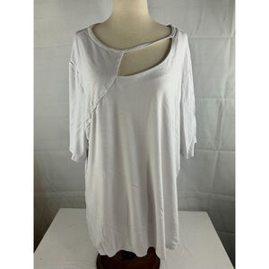 Women’s Cato Short Sleeve Cut Out Pullover Blouse Shirt Plus Sz 18/20W White EUC